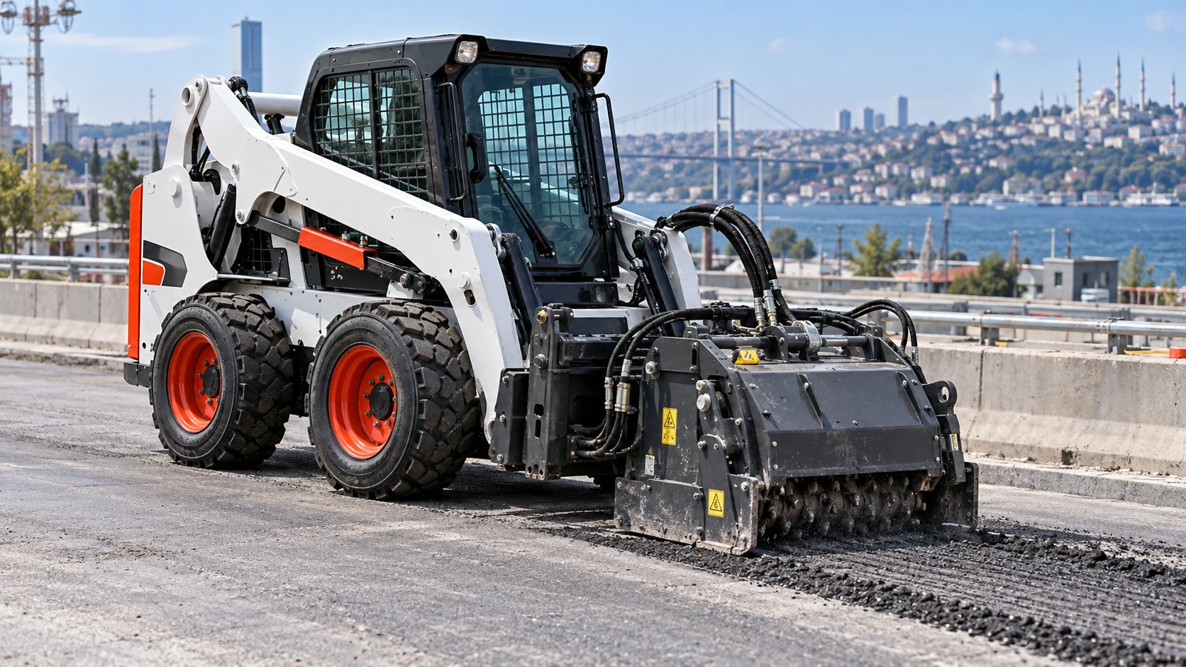 Bobcat & asfalt freze ataşmanı — temsili görsel